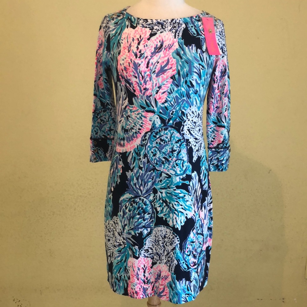 NWT Lilly Pulitzer Sophie High Tide Navy Floral Mini Dress Size Small
